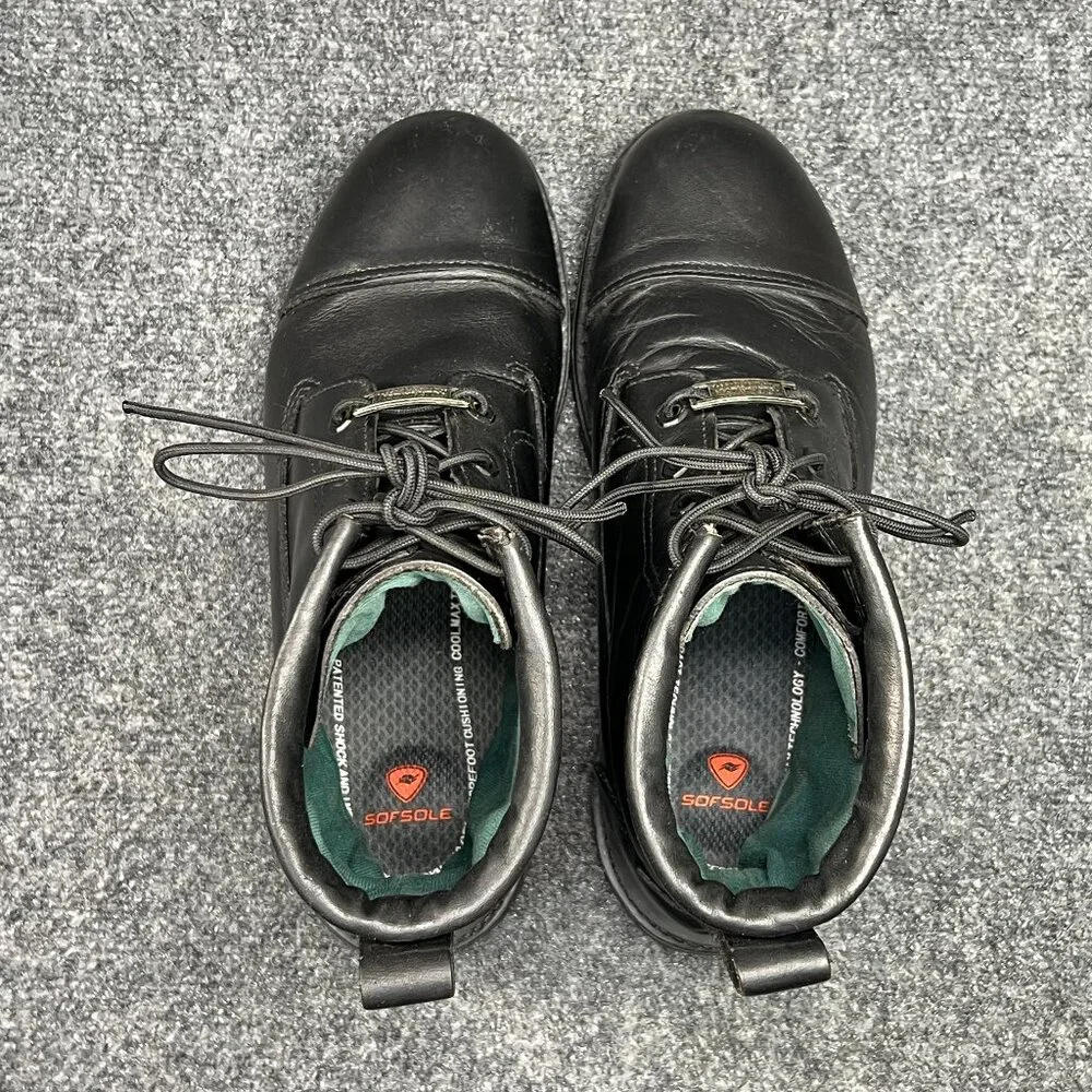 Harley Davidson Motorcycle Boots Mens Size 10 Black Leather Vintage Cap Toe Moto